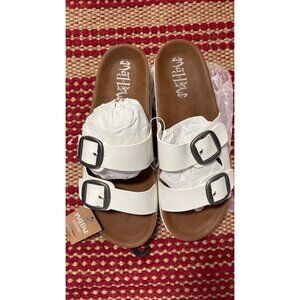 Women's Mad Love Genna Platform Footbed Sandals - White Size 12